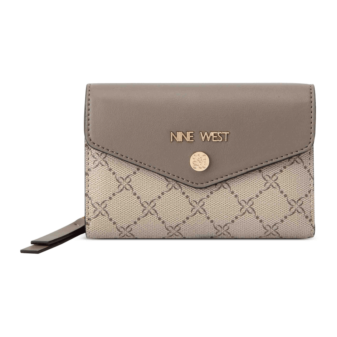 Nine West Caireann French Wallet Beige Logo/Flint
