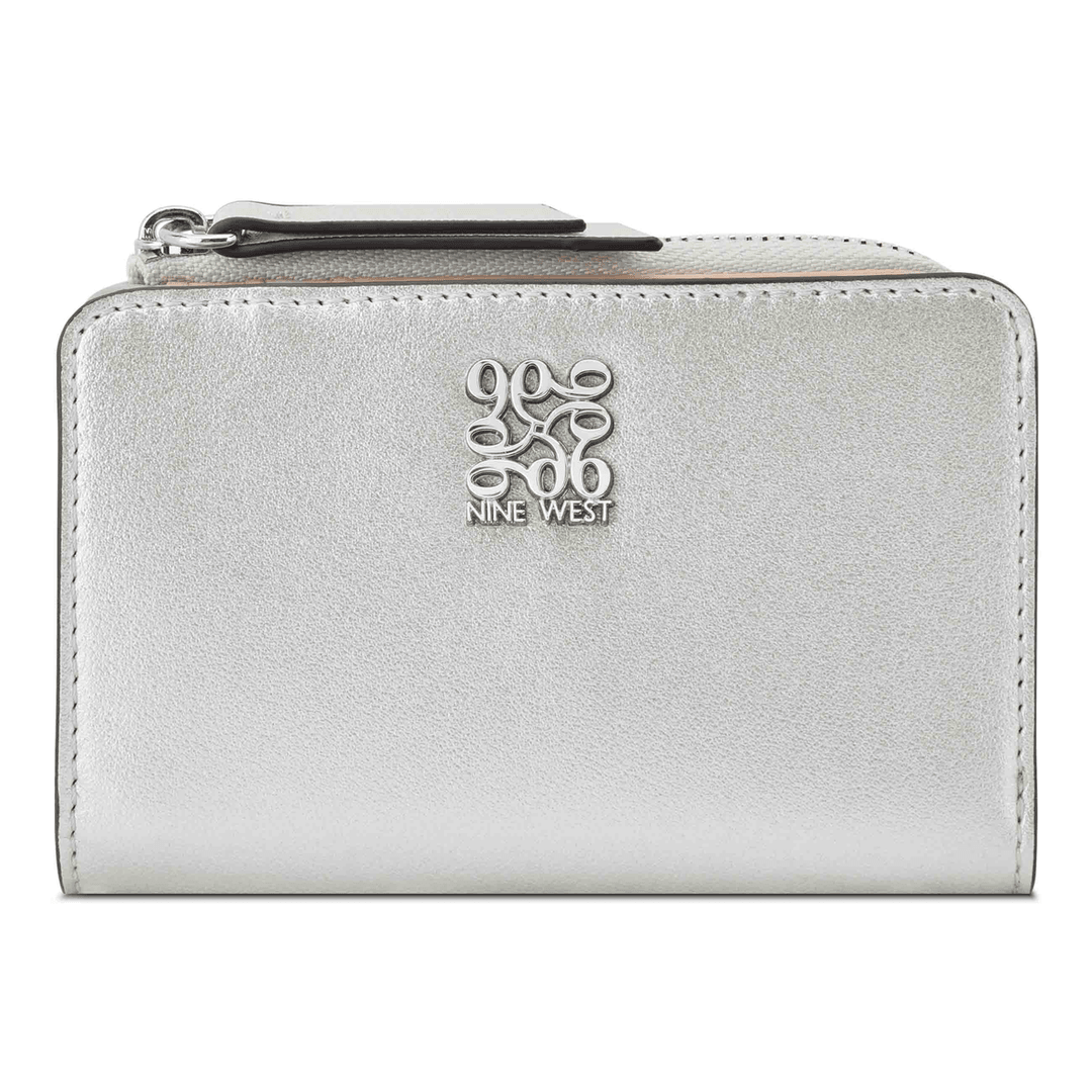 Nine West Cramer Zip Card Case Silver