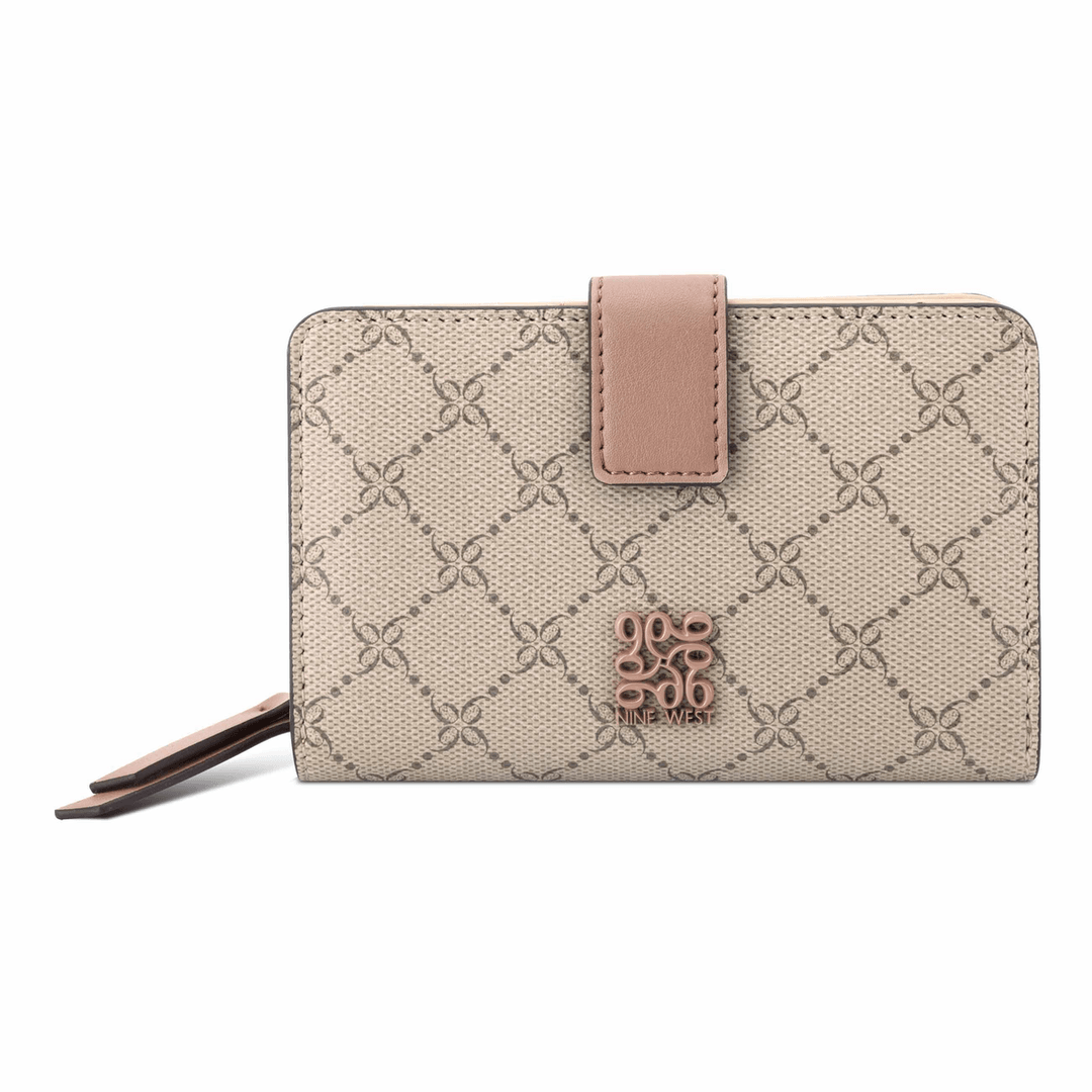 Nine West Anders French Wallet Beige Logo Blushing