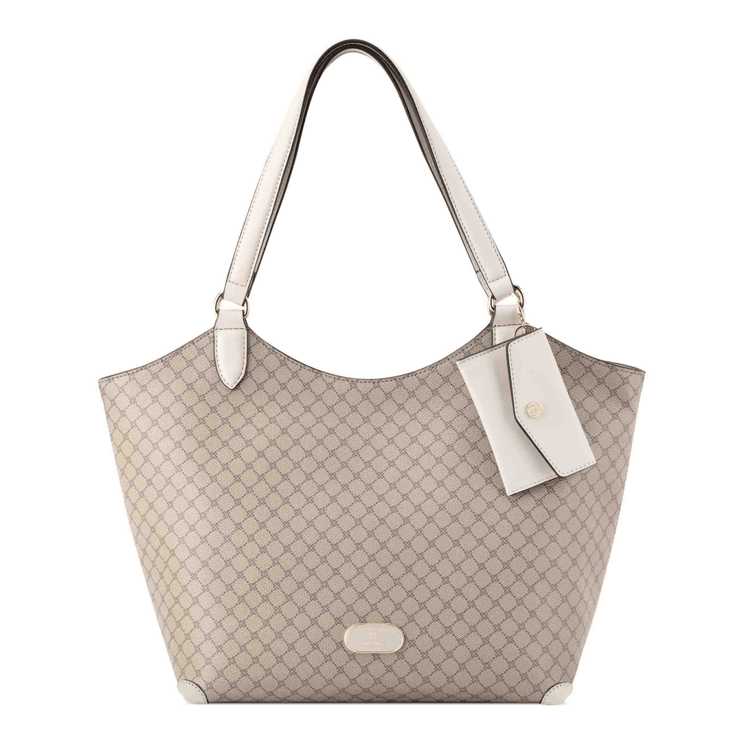 Nine West Joani Tote Beige Logo Milk