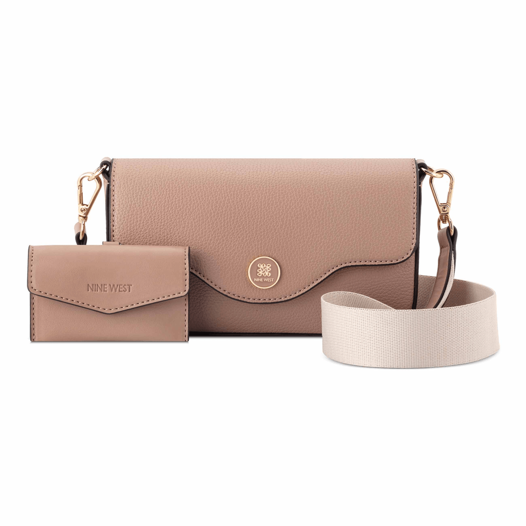 Nine West Nalini Mini Flap Crossbody with Card Case Blushing
