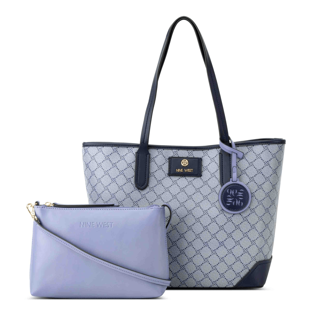 Nine West Piera 2 In 1 Tote Chambray Logo/Navy