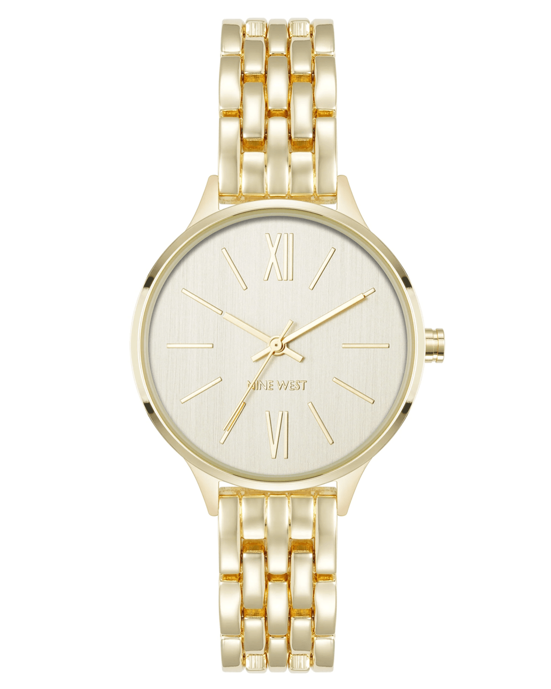 Nine West Modern Round Case Watch Gold2