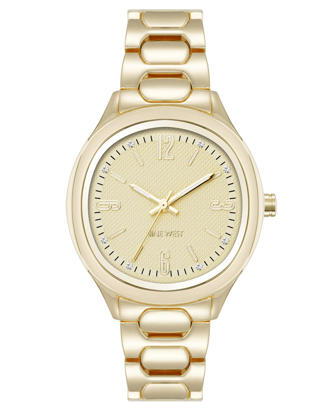 Nine West Round Link Bracelet Watch Gold2