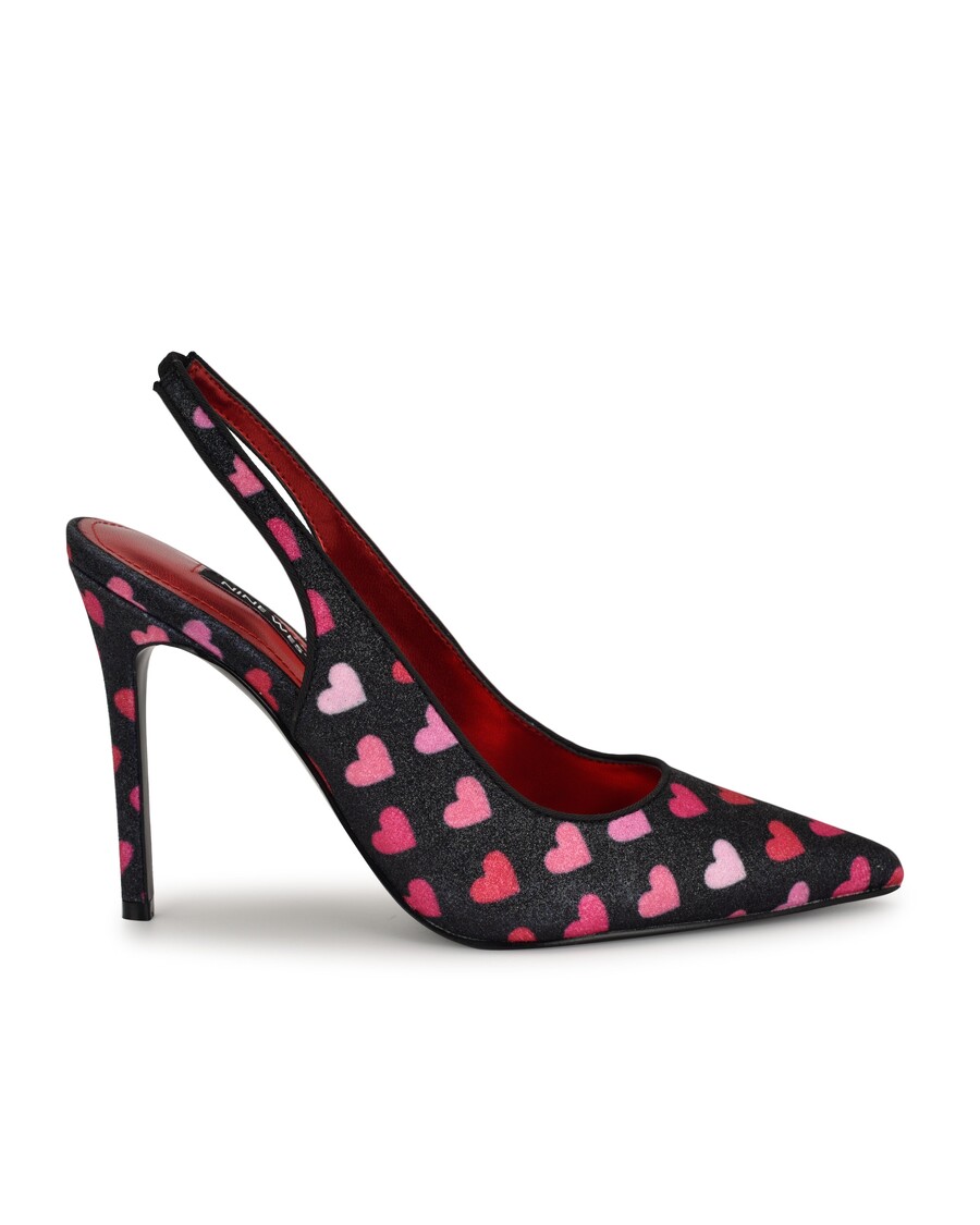 Ni Slingback Pumps Med Spids Tå Med Vestfjer