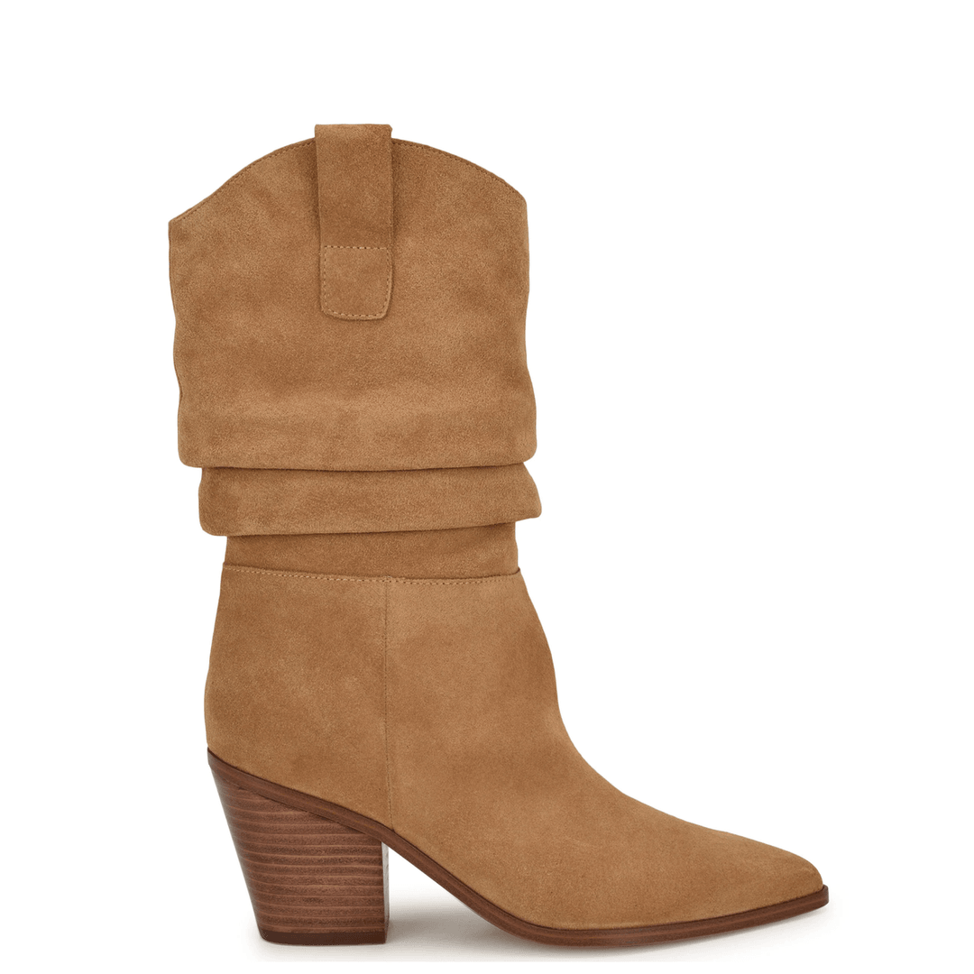 Nine West Kadon Tailored Slouch Boots Natural Suede
