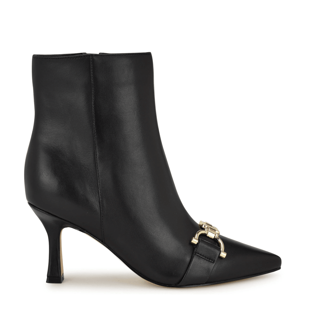 Nine West Trotte Dress Booties Black Leather