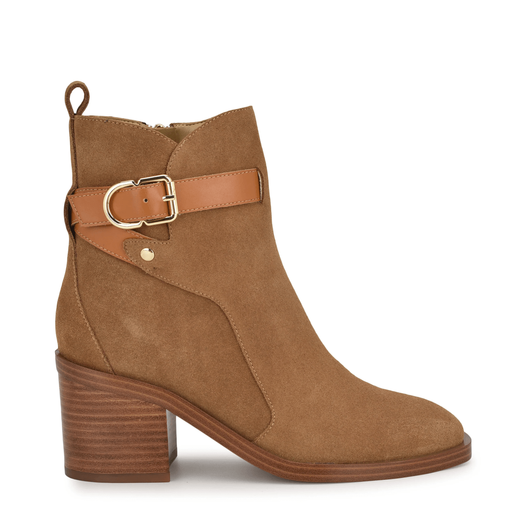 Nine West Papito Tailored Booties Natural Suede