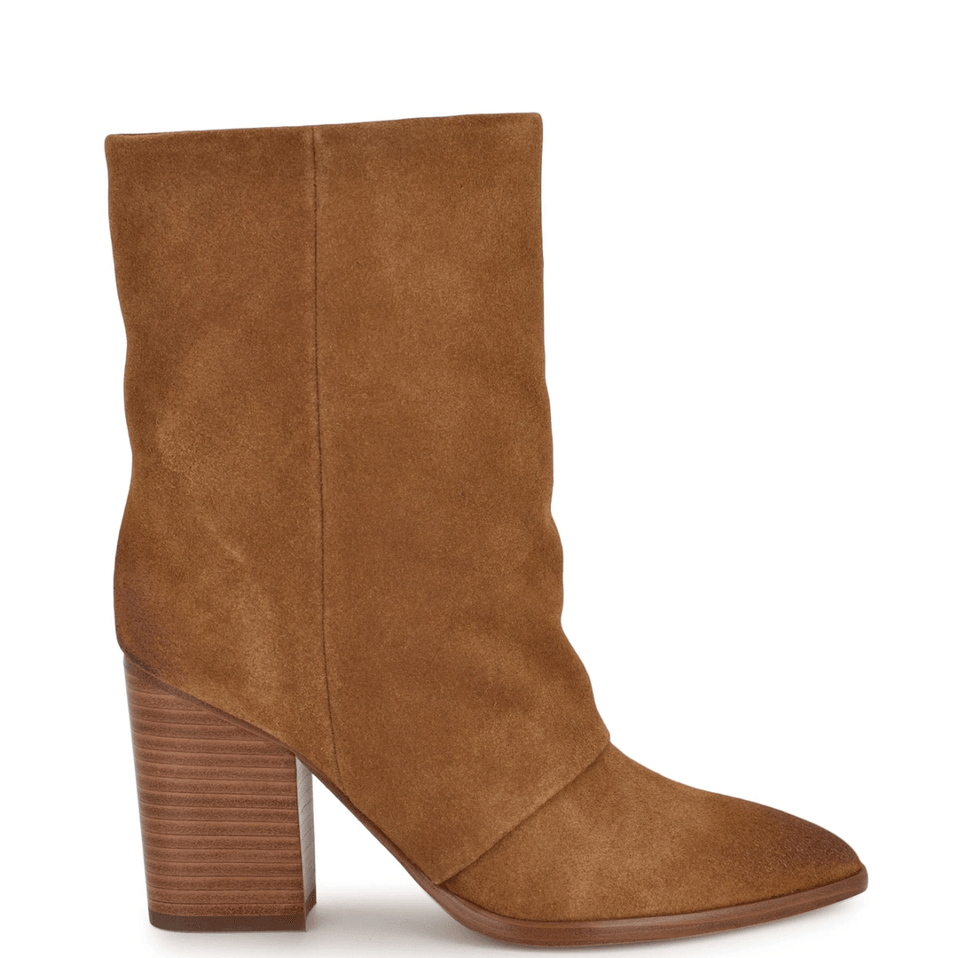 Nine West Chaye Slouch Booties Tan Suede