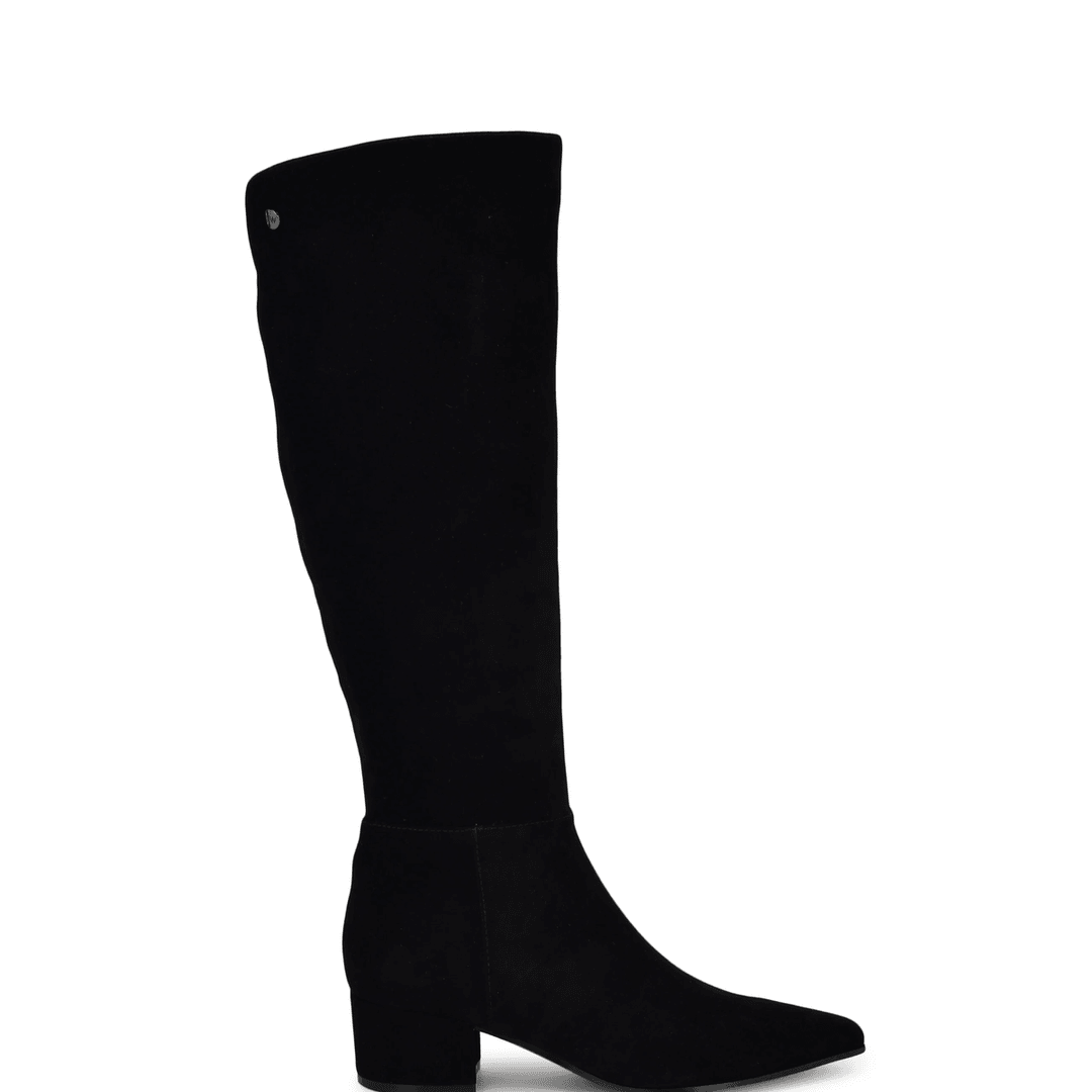 Nine West Morgin Knee High Dress Leather Boots Black Suede