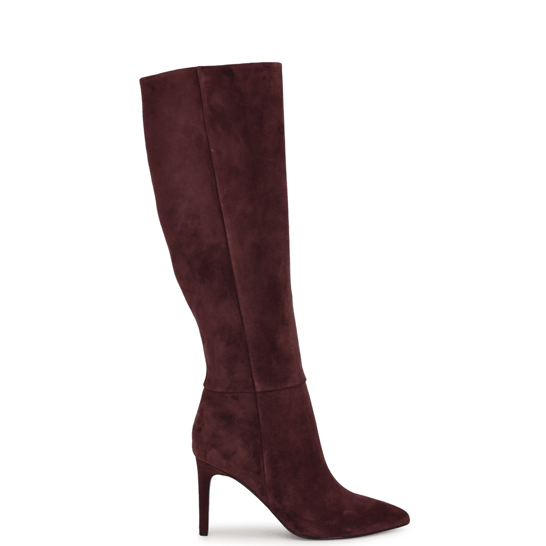 Nine West Richy Heeled Boots Dark Red Suede