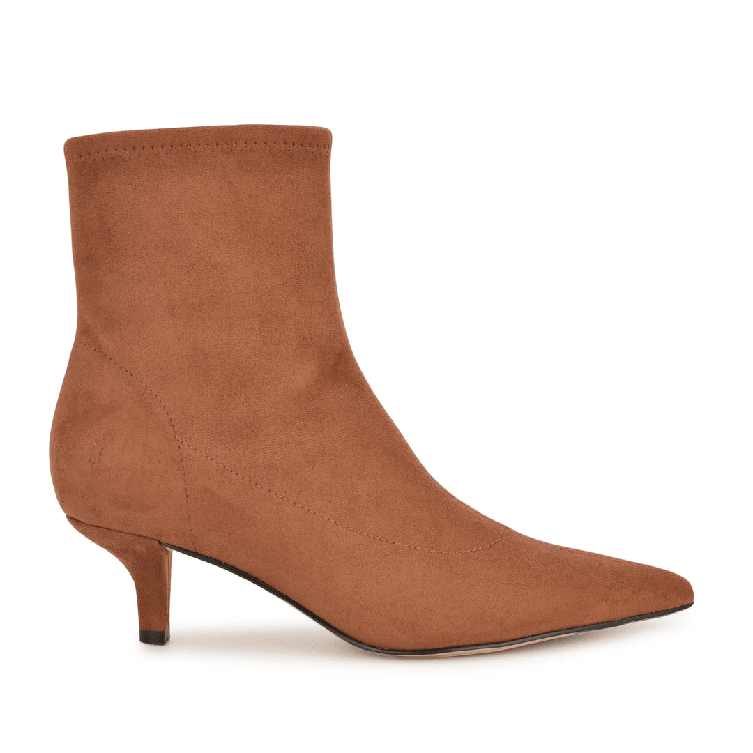 Nine West Tabbie Kitten Heel Ankle Booties Tan