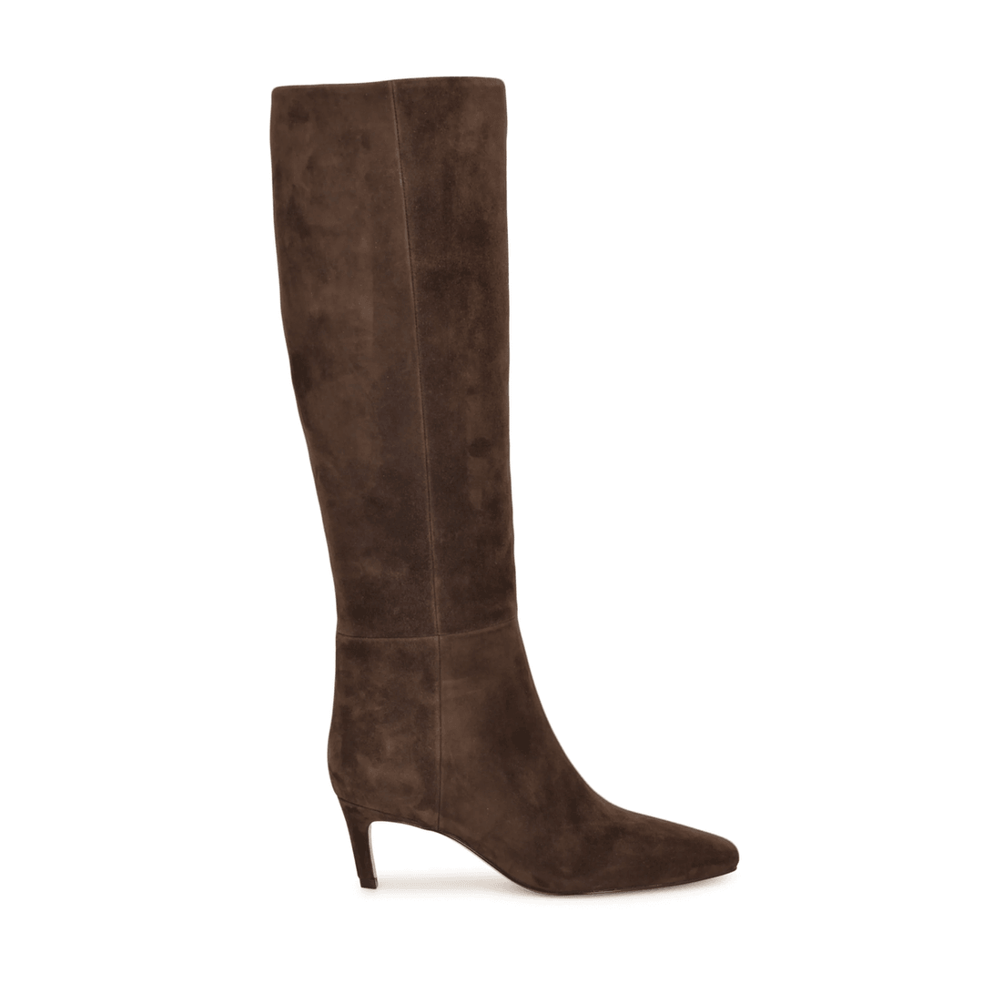 Nine West Caddy Knee High Boots Dark Brown Suede
