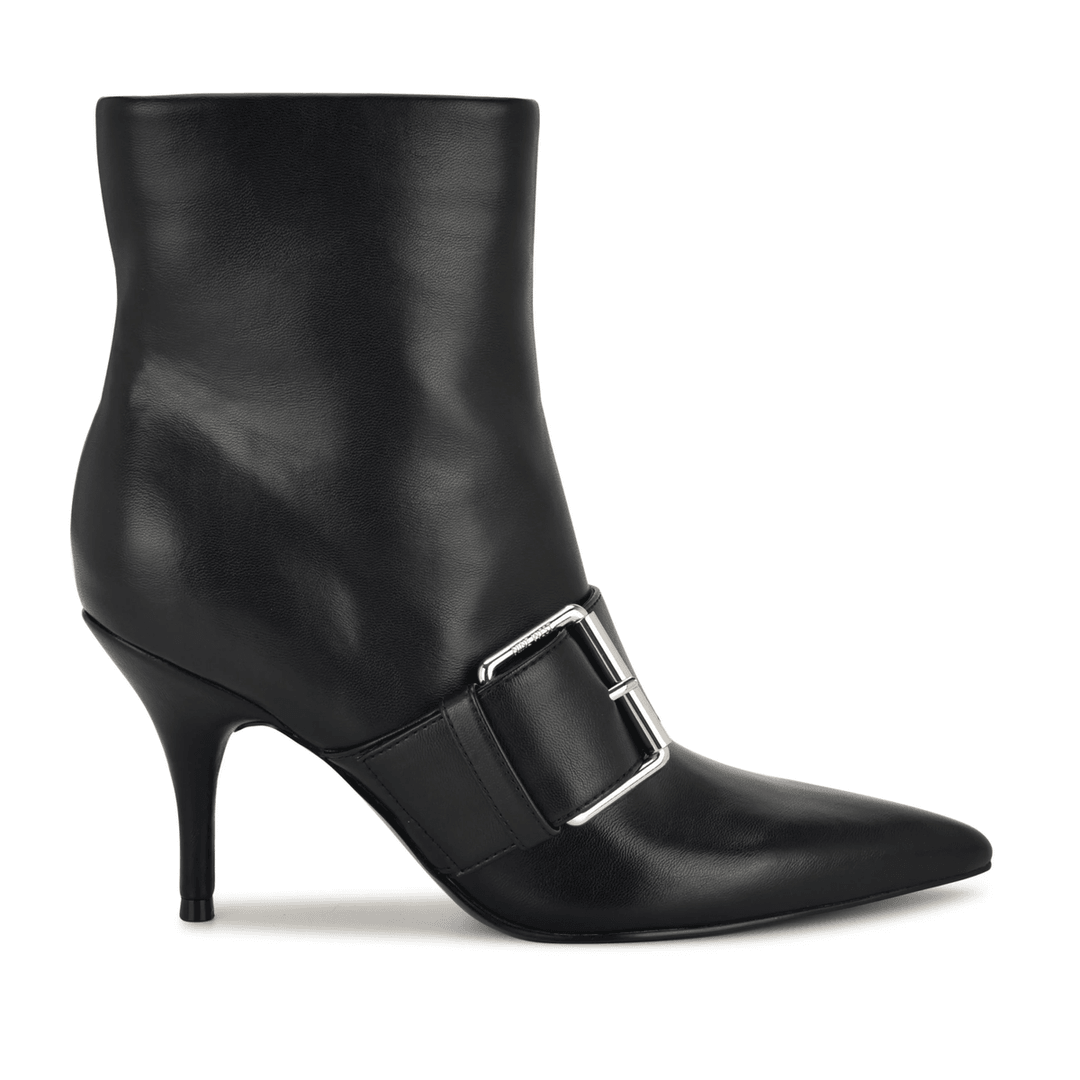 εννέα δυτικά κολλίν μπουκλέ Ankle Booties μαύρο