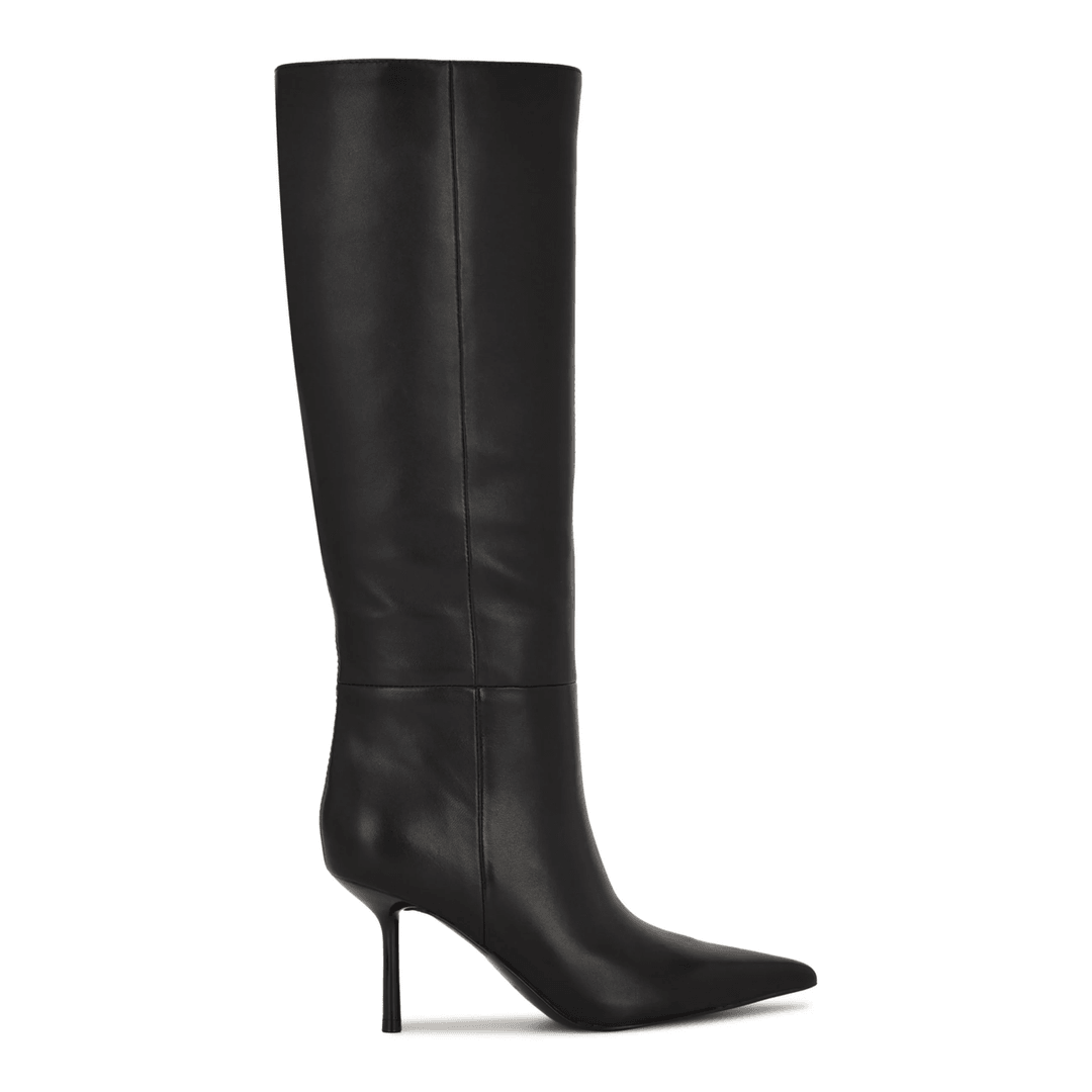 Nine West Nomas Knee High Leather Boots Black Leather