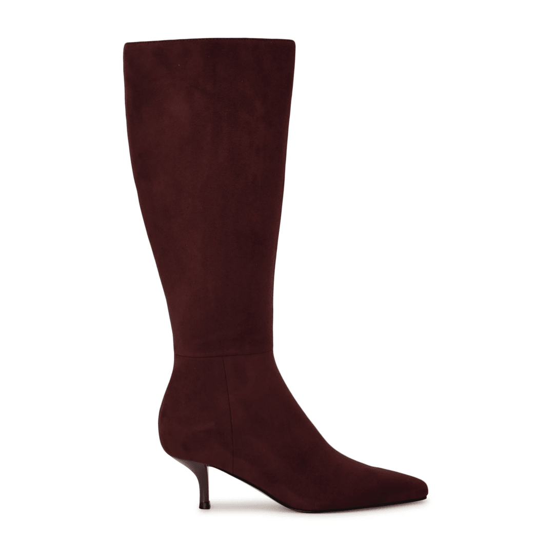 Nine West Havier Knee High Wide Calf Boots Dark Red