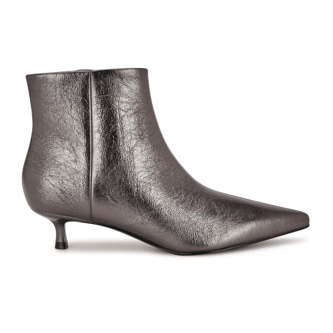 Nine West Turrel Kitten Heel Ankle Booties Pewter