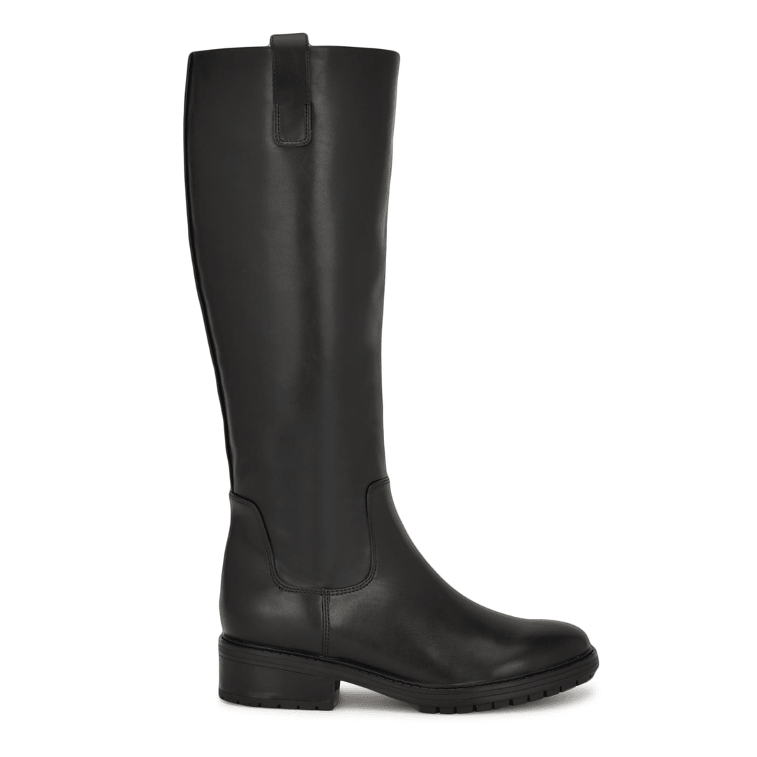 Nine West Leigha Wide Calf Lug Sole Boots Black