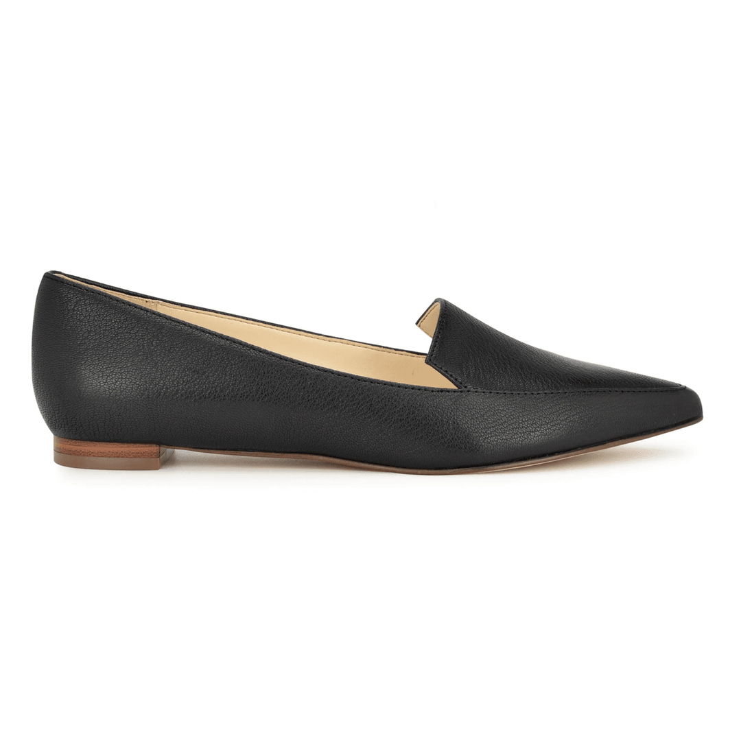 Nine West Abay Smoking Flats Black Leather