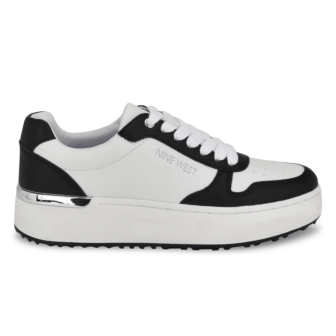 Nine West Calpha Laceup Sneakers White/Black
