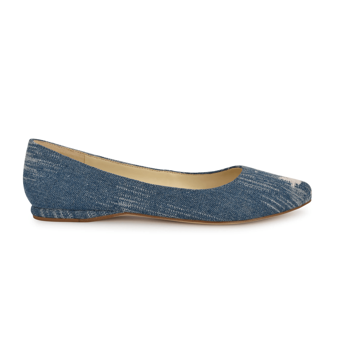 Nine West Speakup Almond Toe Flats Denim