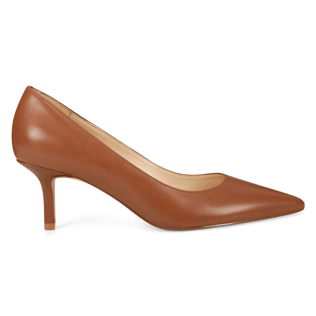 Nine West Arlene Pointy Toe Pumps Light Brown Leather