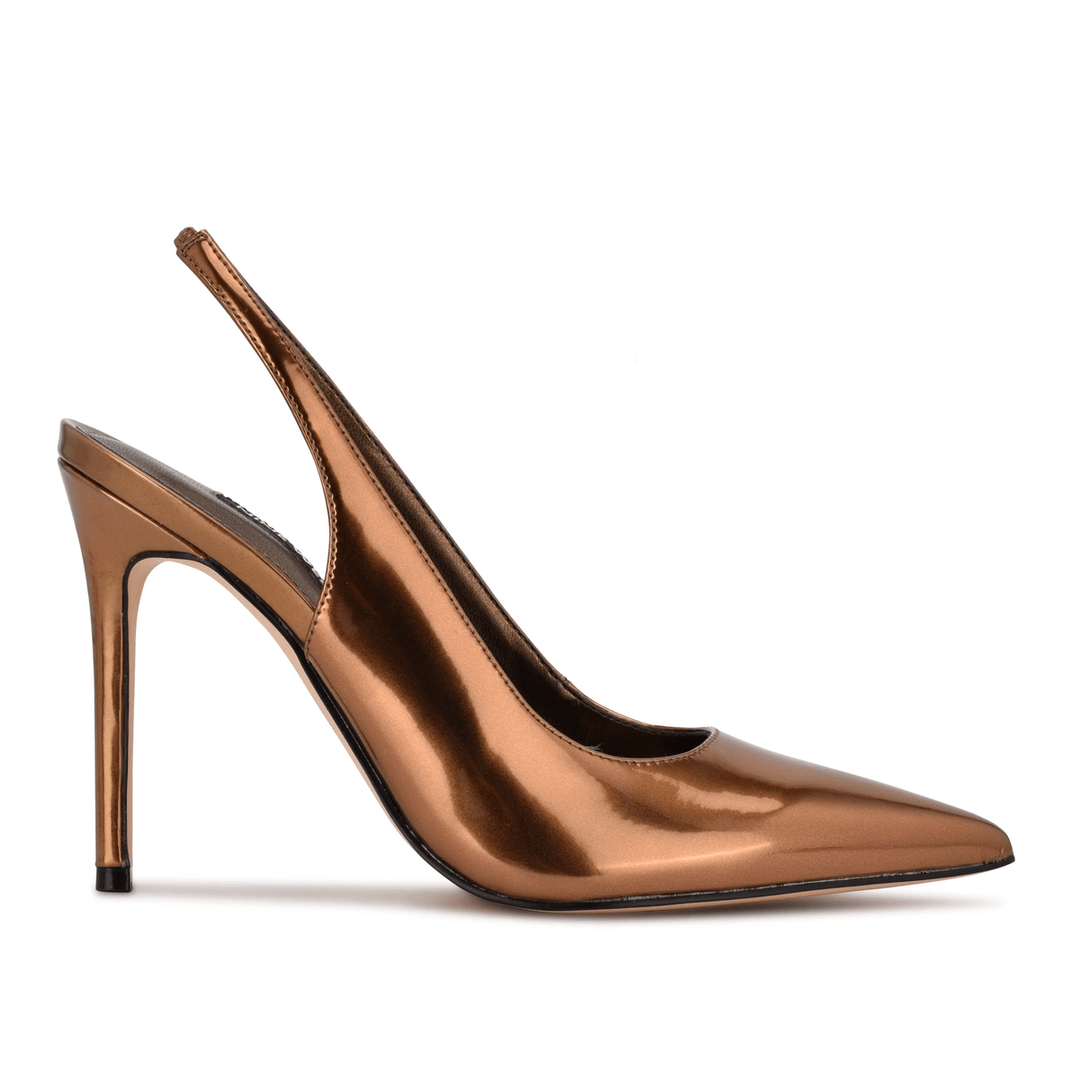 Nine West Feather Pointy Toe Slingback Pumps Bronze