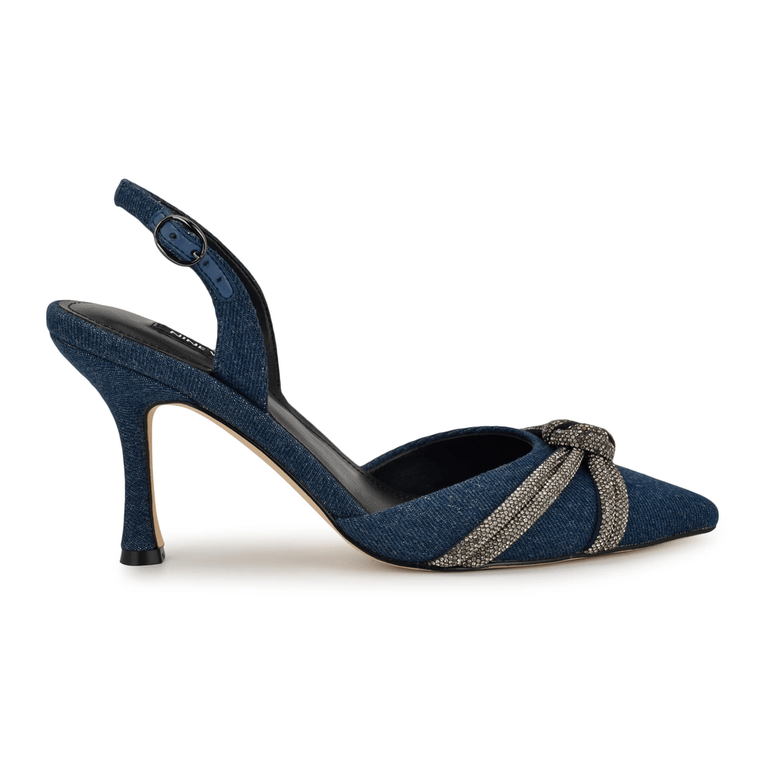Nine West Deby Slingback Heels Denim
