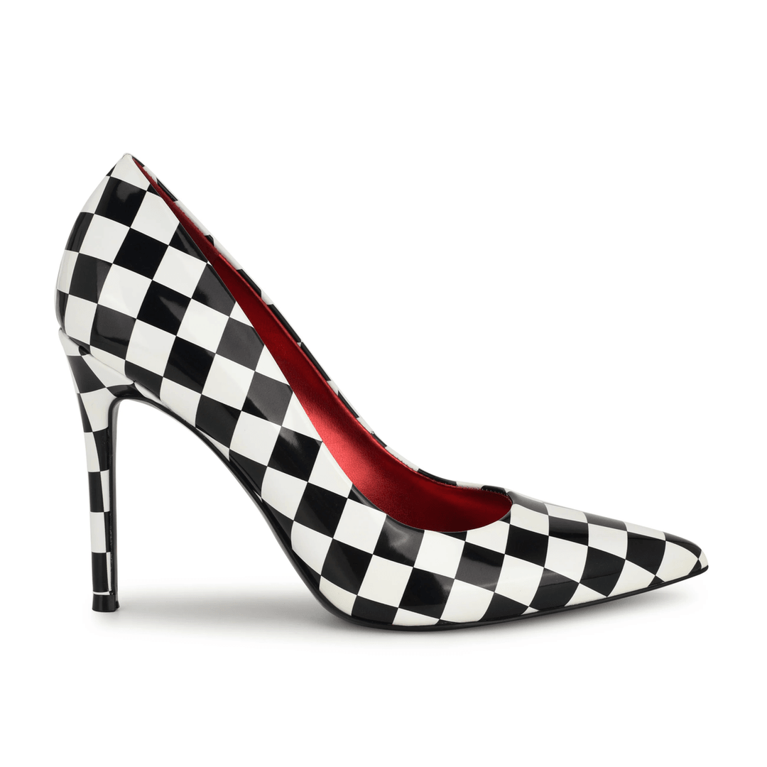 Nine West Fresh Pointy Toe Pumps Black and White Checker