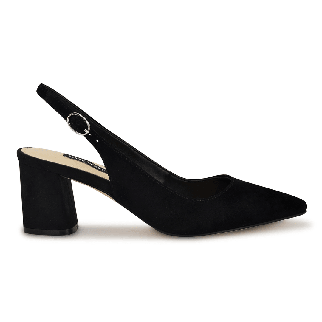 Nine West Kamsee Slingback Pumps Black Suede
