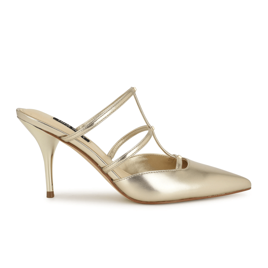 Nine West Tianala Strappy Dress Mules Platino