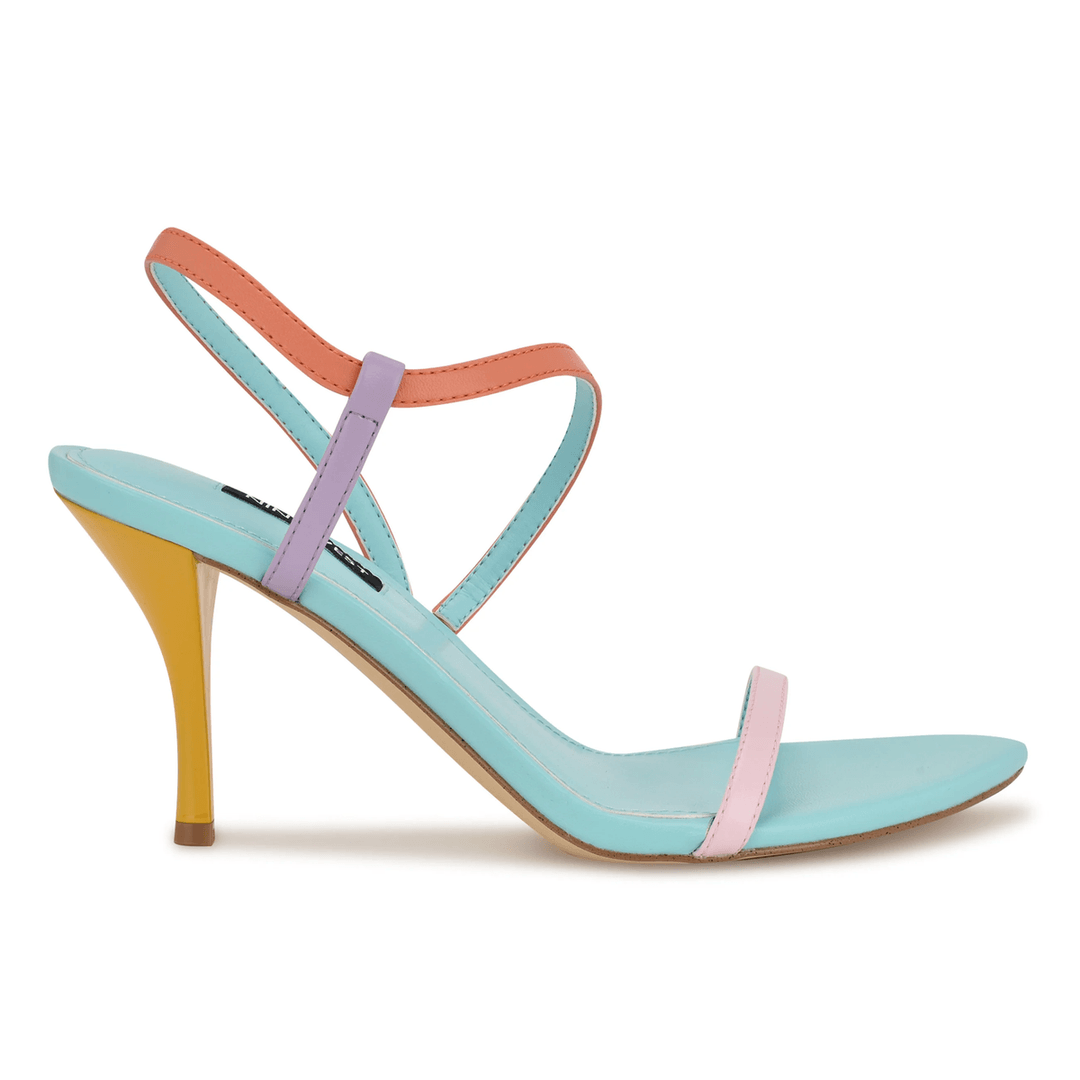 üheksa Lääne Carolyn Kleit Sandaalid Sinine Mitmevärviline