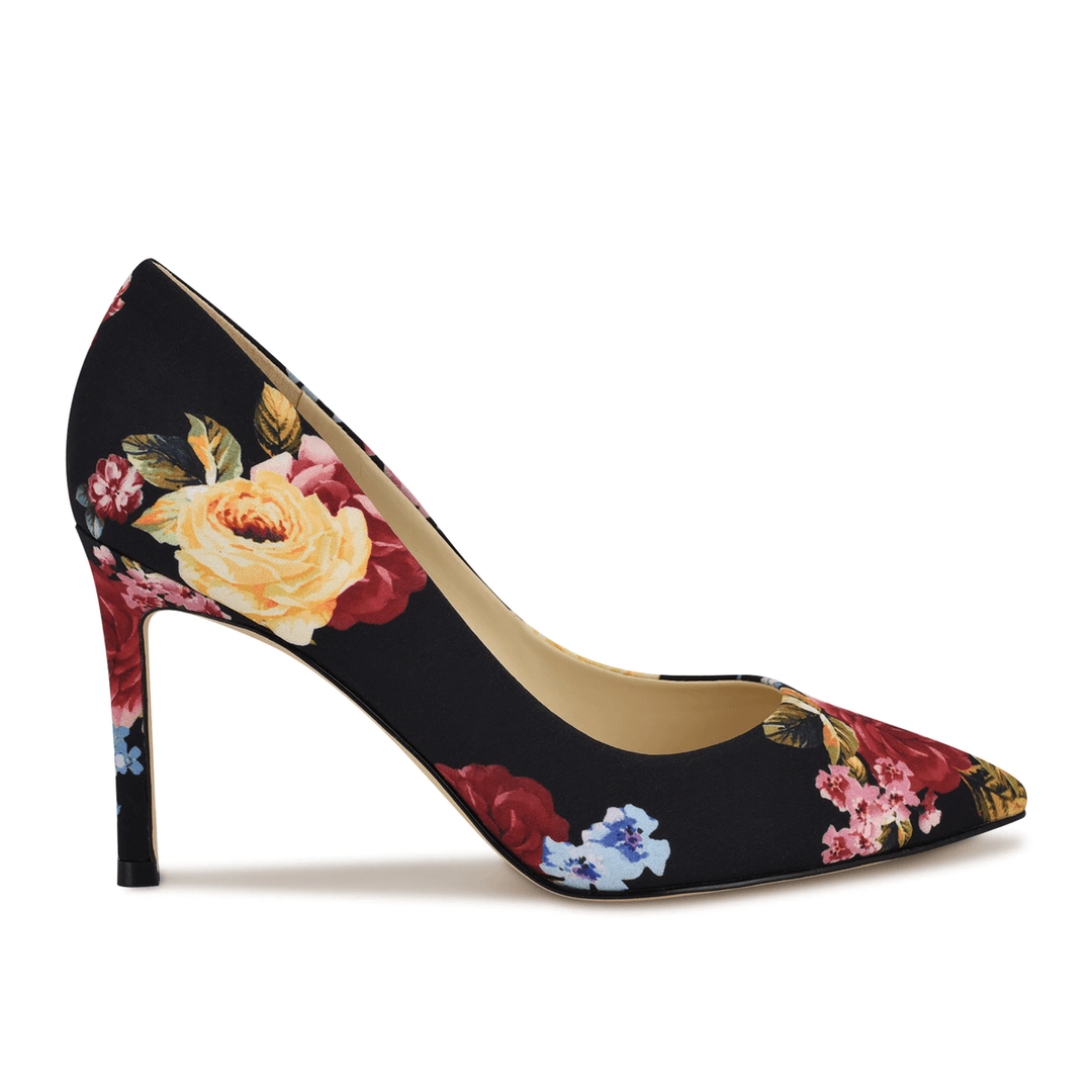 Nine West Ezra Pointy Toe Pumps Black Floral