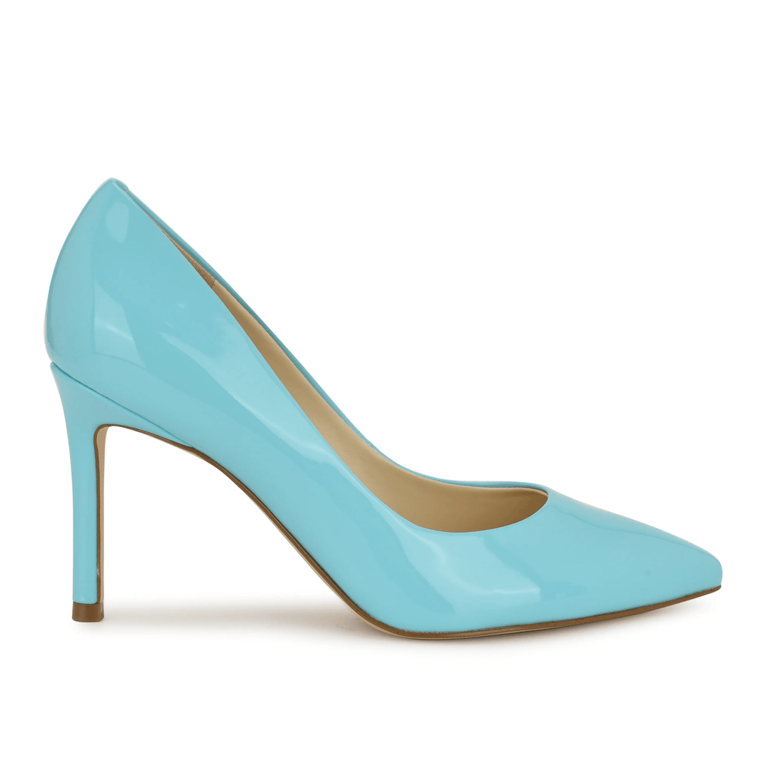 Nine West Ezra Pointy Toe Pumps Light Blue Patent