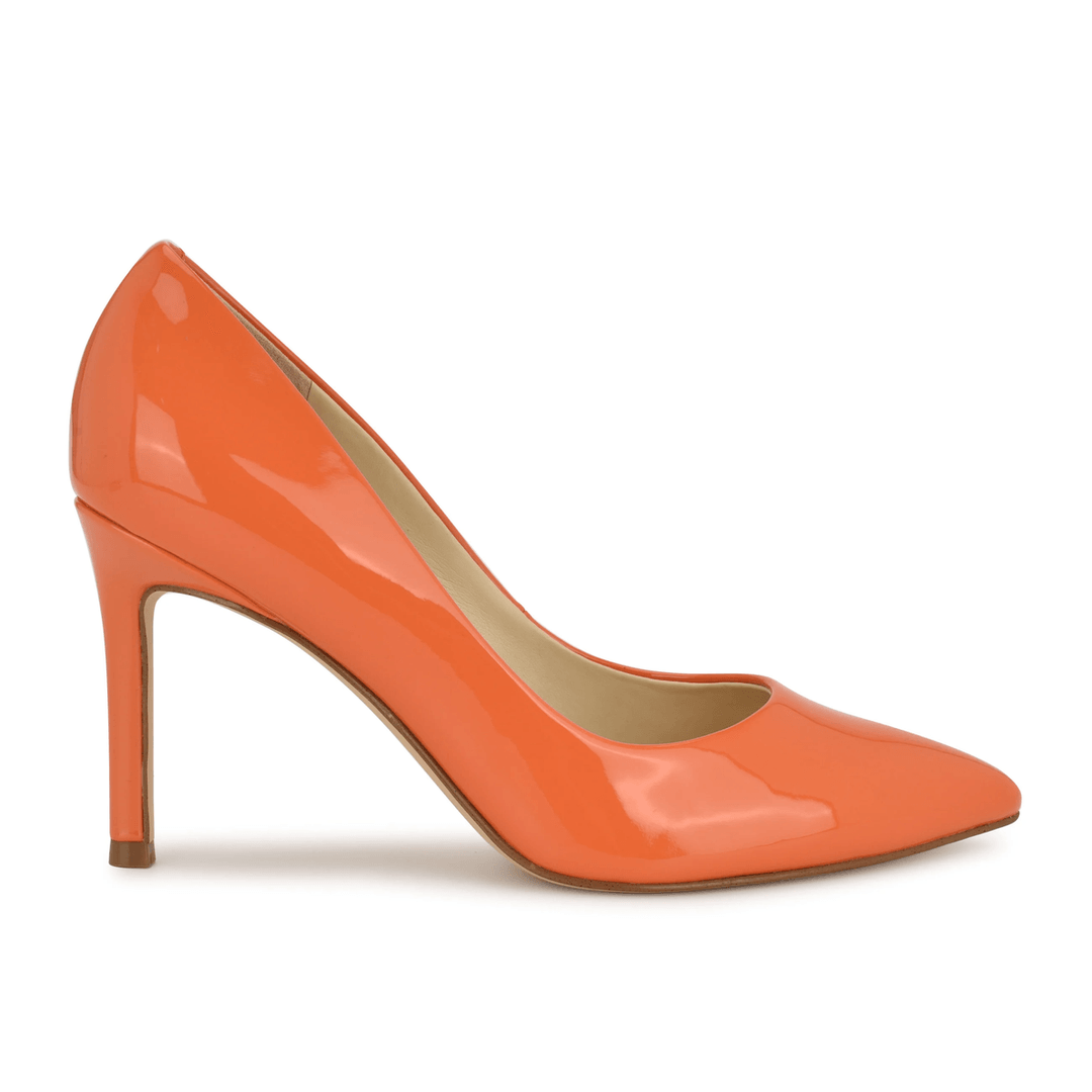 Nine West Ezra Pointy Toe Pumps Orange Patent