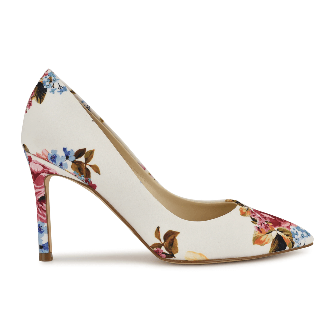 Nine West Ezra Pointy Toe Pumps White Floral