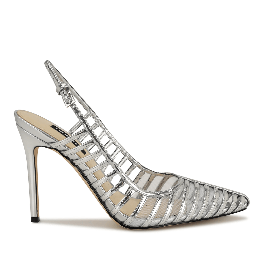 Nine West Filane Slingback Pumps Silver
