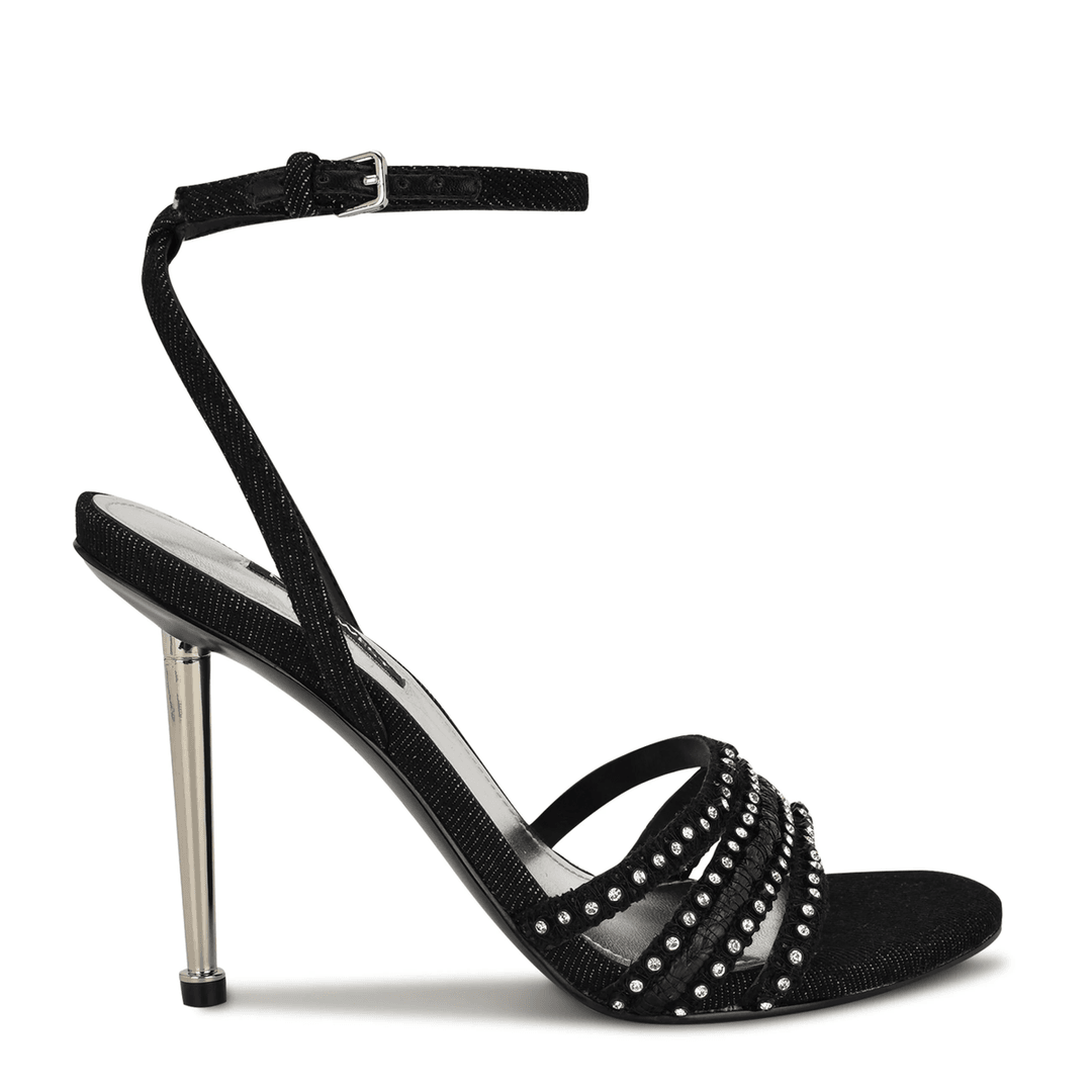 Nine West Reen Rhinestone Sandals Black Denim