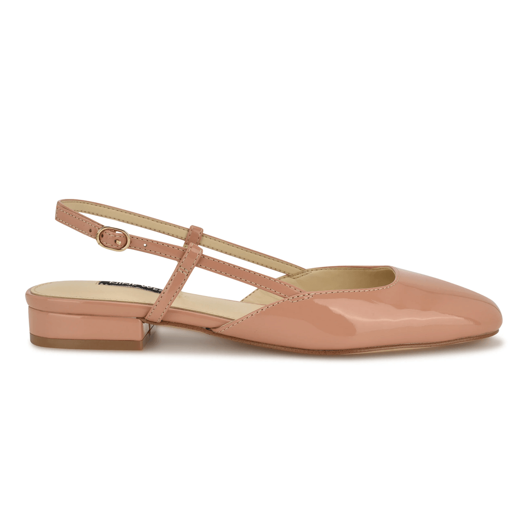 Nine West Socio Slingback Flats Natural Patent