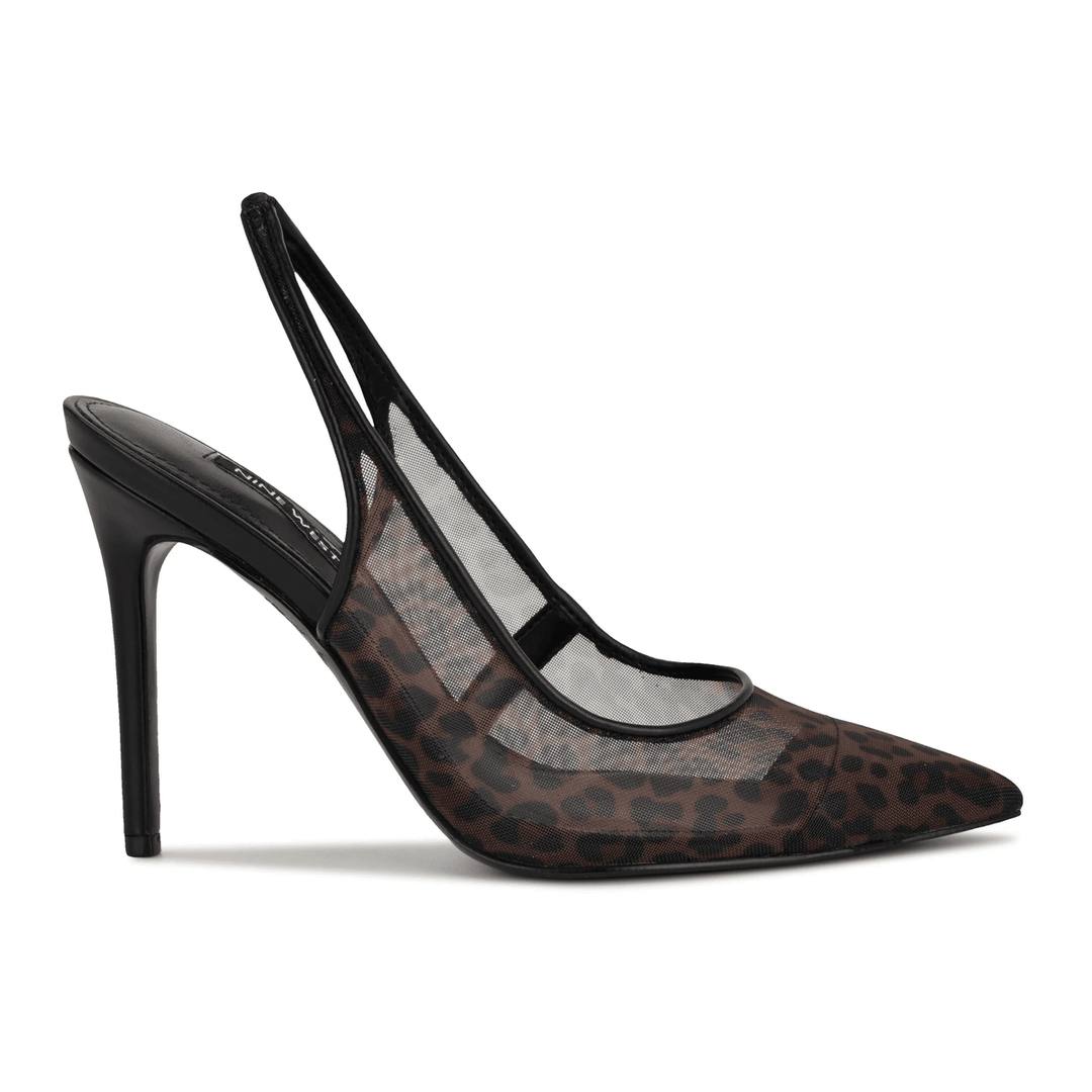 üheksa Lääne Suleline Terav Nina Slingback Pump Leopardivõrk