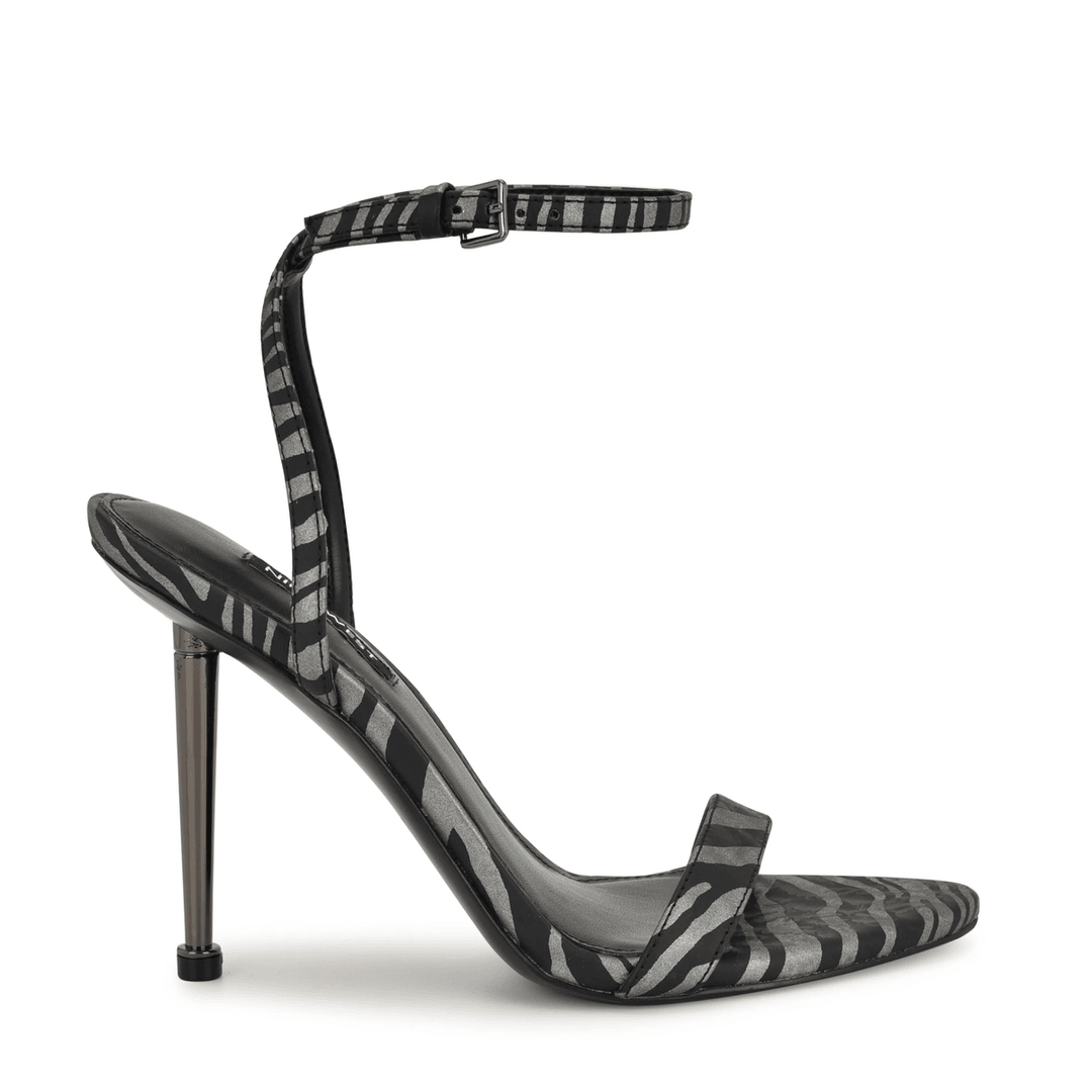 Nine West Reina Ankle Strap Sandals Metallic Zebra