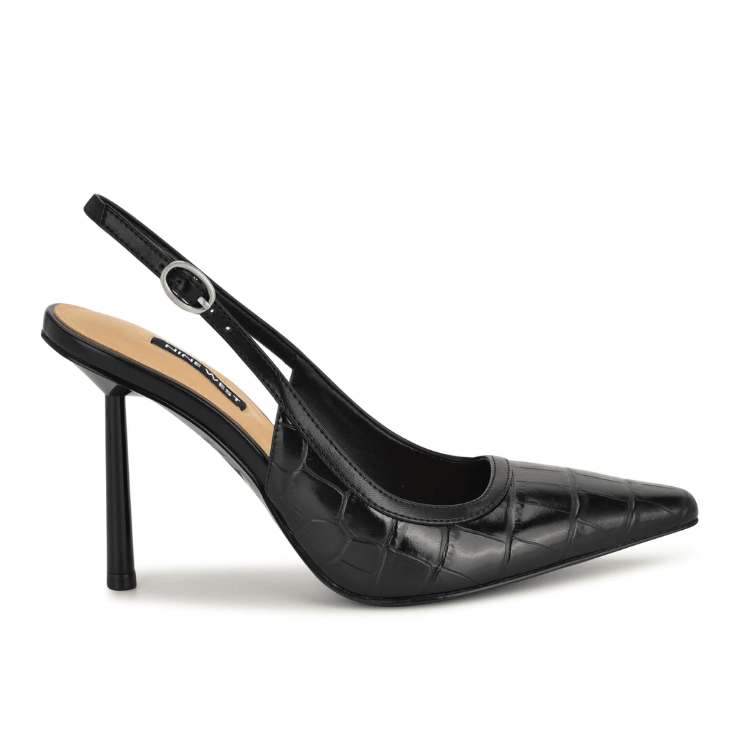 Nine West Orlanda Slingback Pumps Black Croco
