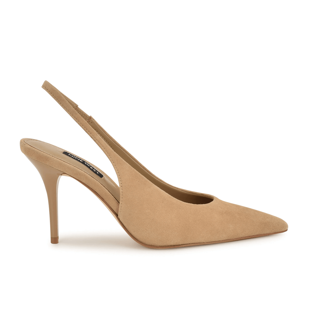 Nine West Palomma Leather Slingback Pumps Taupe Suede