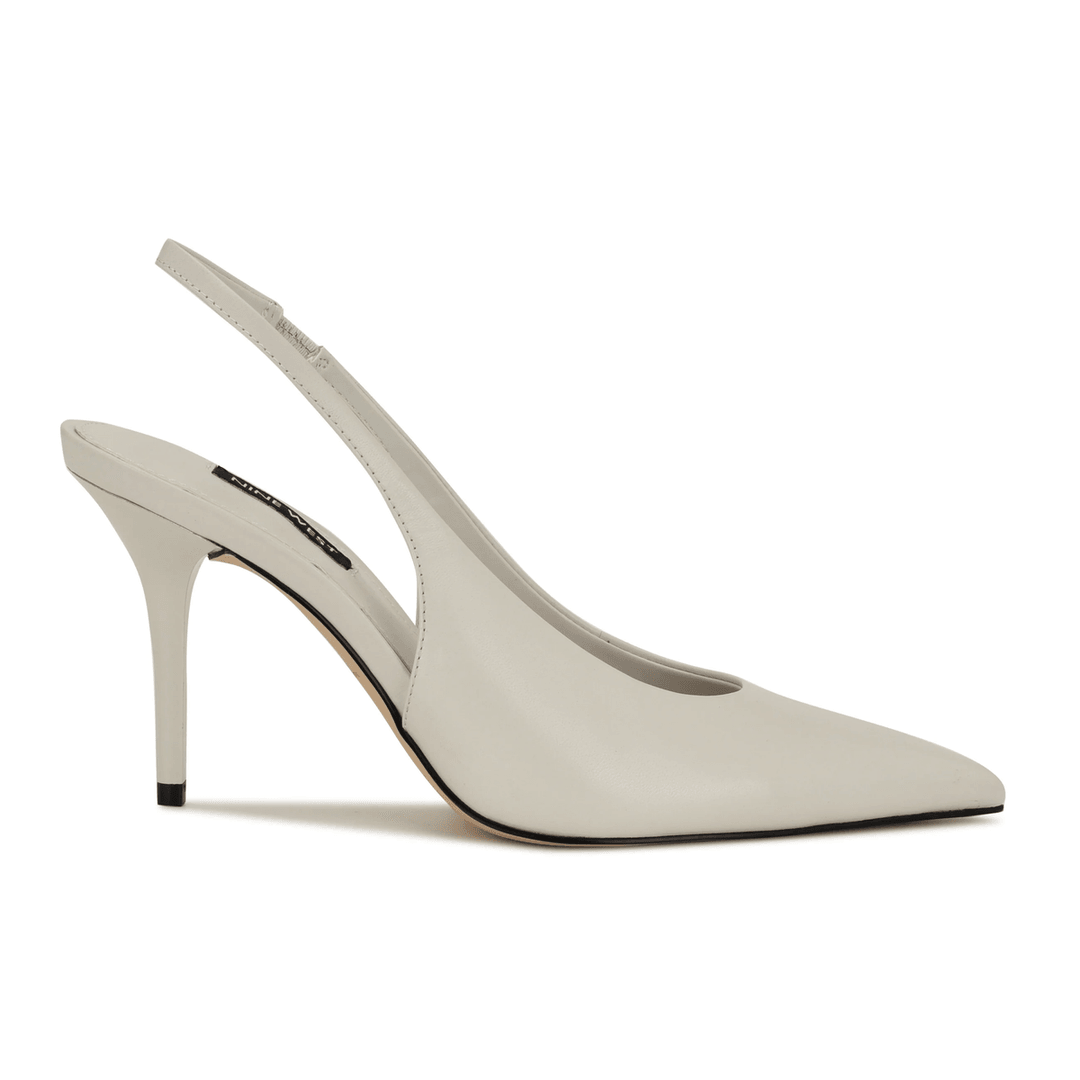 Nine West Palomma Leather Slingback Pumps Ivory Leather
