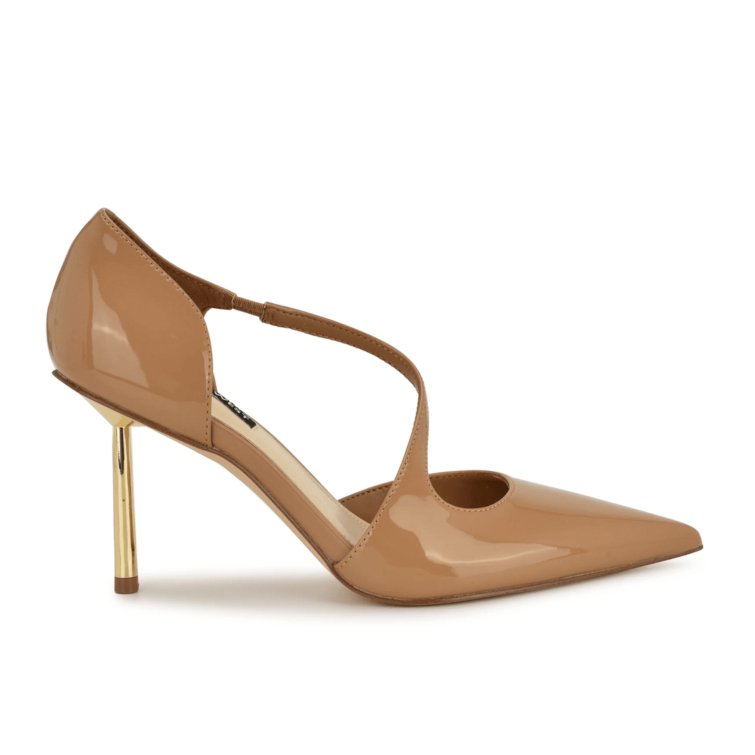 Nine West Dolen Asymmetrical Pumps Natural Patent