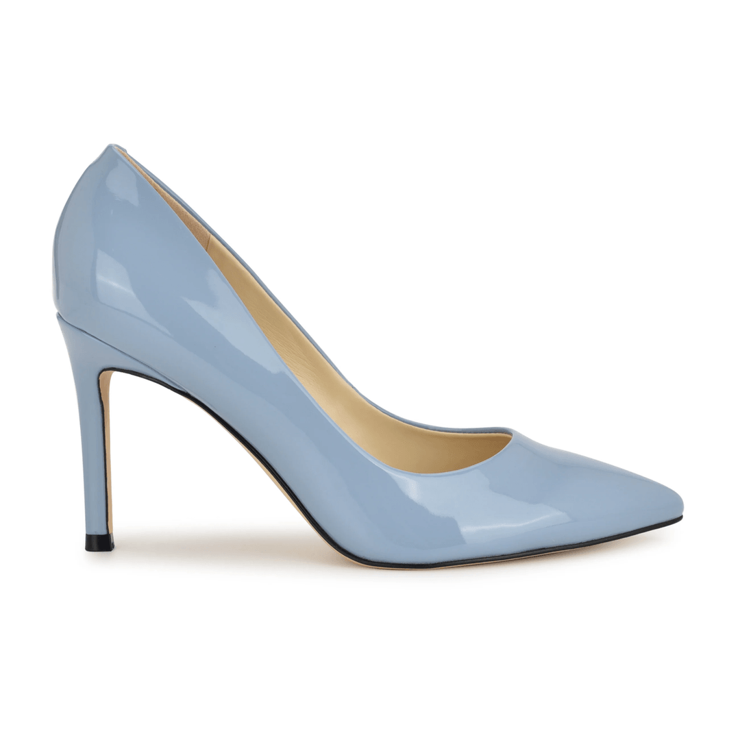 Nine West Ezra Pointy Toe Pumps Light Blue Patent