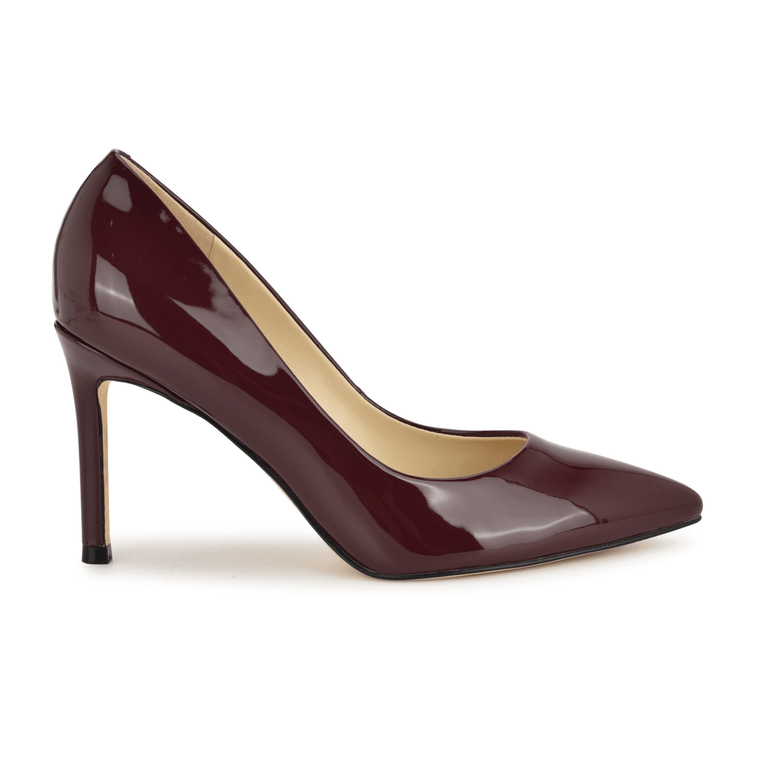 Nine West Ezra Pointy Toe Pumps Dark Red Patent