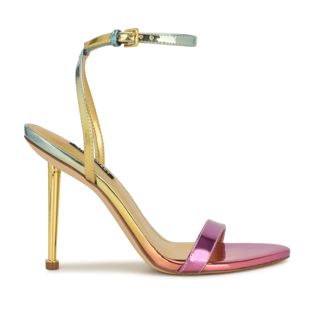 Nine West Reina Ankle Strap Sandals Rainbow Metallic