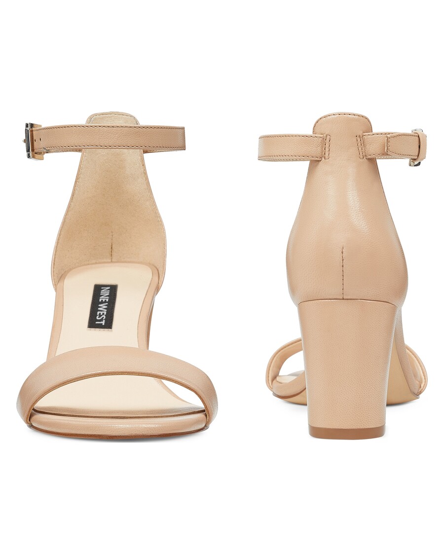 Sandały Na Obcasie Klockowym Dziewięć West Pruce Z Paskami Na Kostce