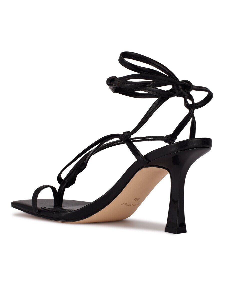 Sandały Na Obcasie Nine West Yippie Z Owiniętym Wokół Kostki